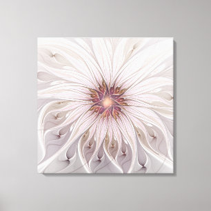 Lienzo Fantasía floral, resumen Flor pastel moderna