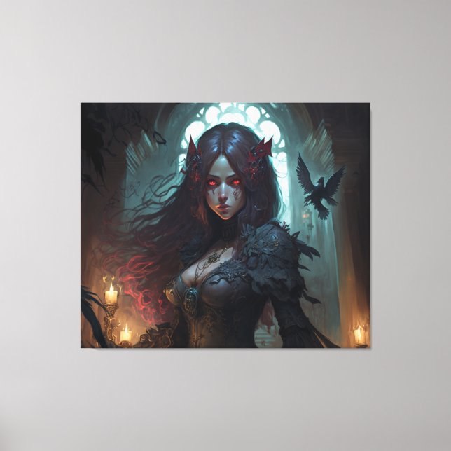 Lienzo Fantasía oscura Anime Canvas Wall Art (Anverso)