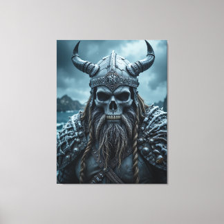 Lienzo Fantasía oscura Norse Viking Poster con Casco Enco