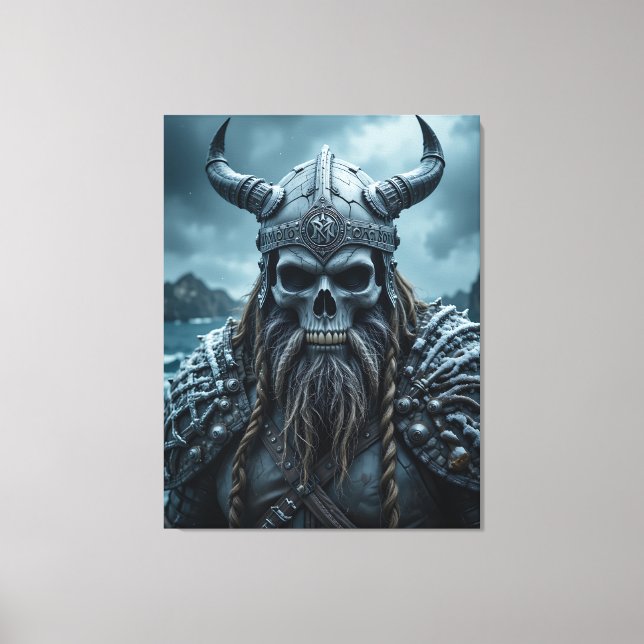 Lienzo Fantasía oscura Norse Viking Poster con Casco Enco (Anverso)