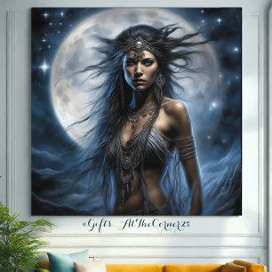 Lienzo Fantasia Princesa Luna Elegante