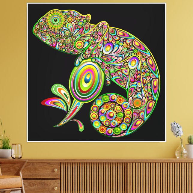 Lienzo Fantasía psicodélica de Chameleon (Insitu (Sala de estar))