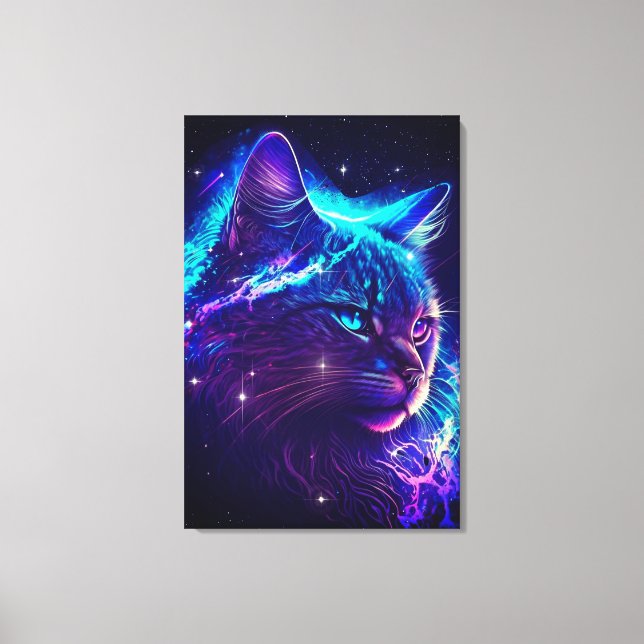 Lienzo Fantasía Resumen Cuto espacio de galaxia Kitty Cat (Anverso)