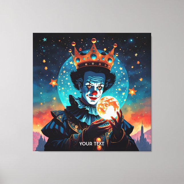 Lienzo Fantasía, un payaso suave, el mundo (Anverso)