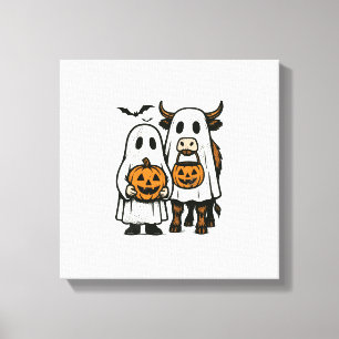 Lienzo Fantasma de Halloween de vaca de las Tierras Altas