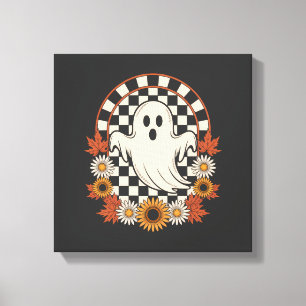 Lienzo Fantasma Floral Otoño Boho Halloween