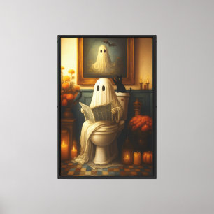 Lienzo Fantasma y gato en la bañera