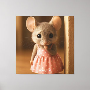 Lienzo Fantástico Ratón Pequeño Triste y Lindo
