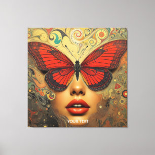Lienzo Fantasy Cute Abstrae Butterflies Ojos