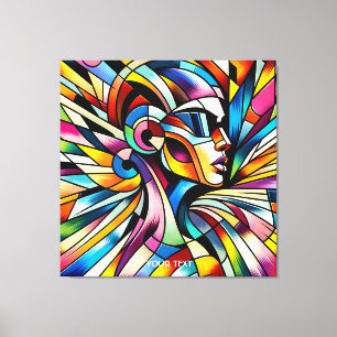 Lienzo Fantasy Cute abstrae mujer surrealista