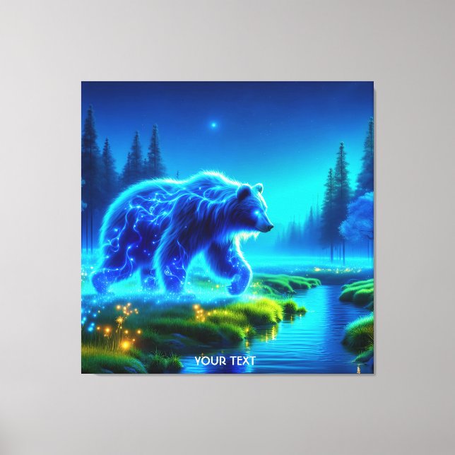 Lienzo Fantasy Cute Bear River Meadow (Anverso)