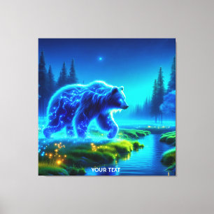 Lienzo Fantasy Cute Bear River Meadow