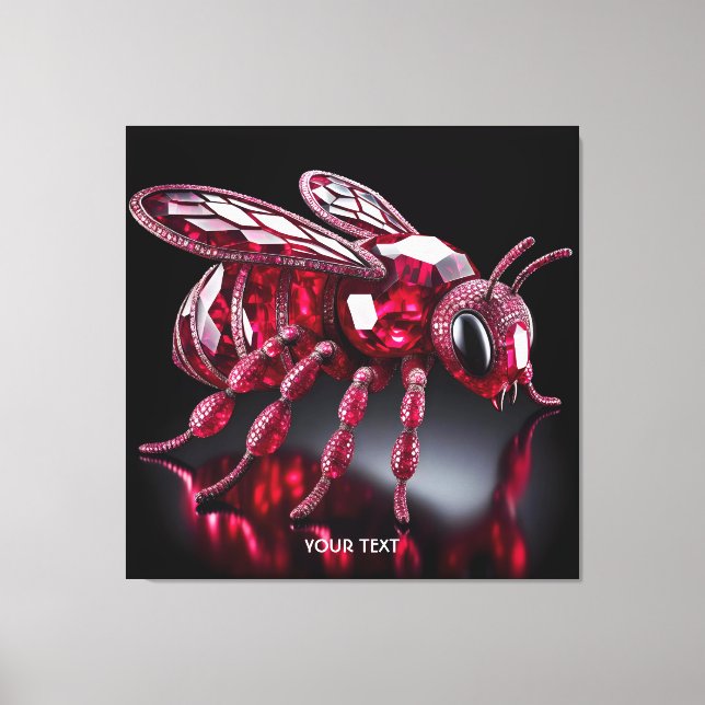 Lienzo Fantasy Cute Bee Ruby Diamonds (Anverso)