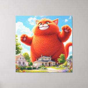 Lienzo Fantasy Cute Big Naranja Cat