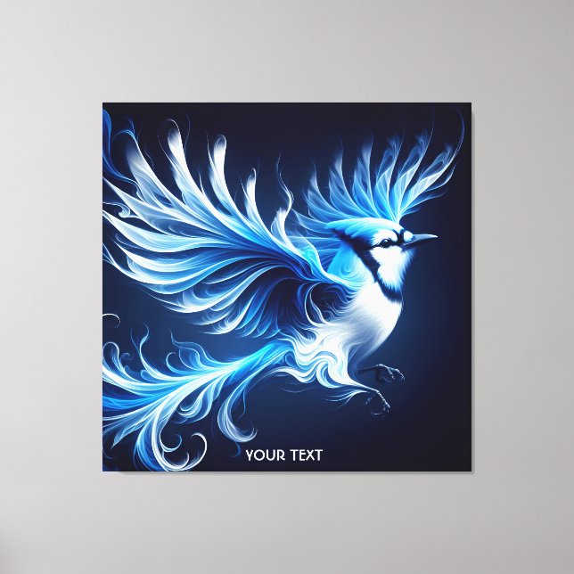 Lienzo Fantasy Cute Blue Flying Bird (Anverso)