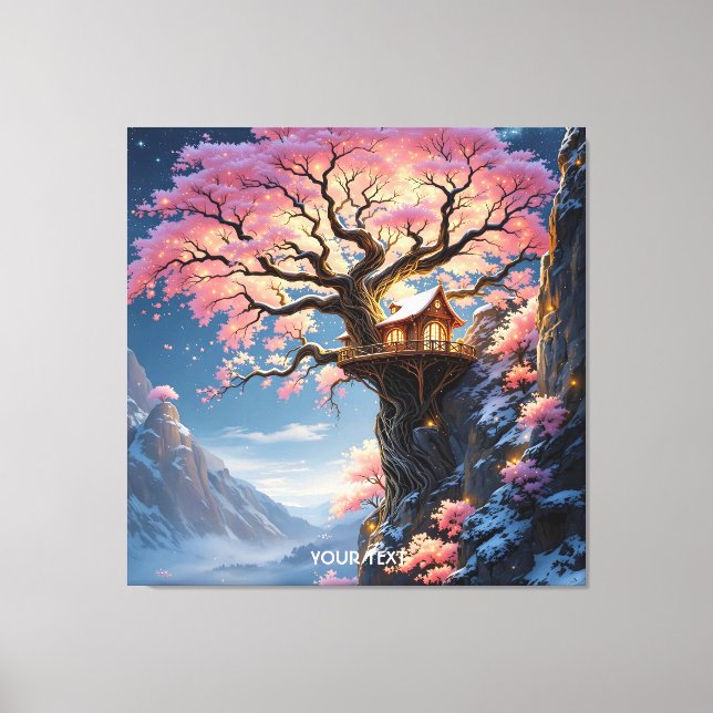 Lienzo Fantasy Cute Cherry Blossom Tree (Anverso)