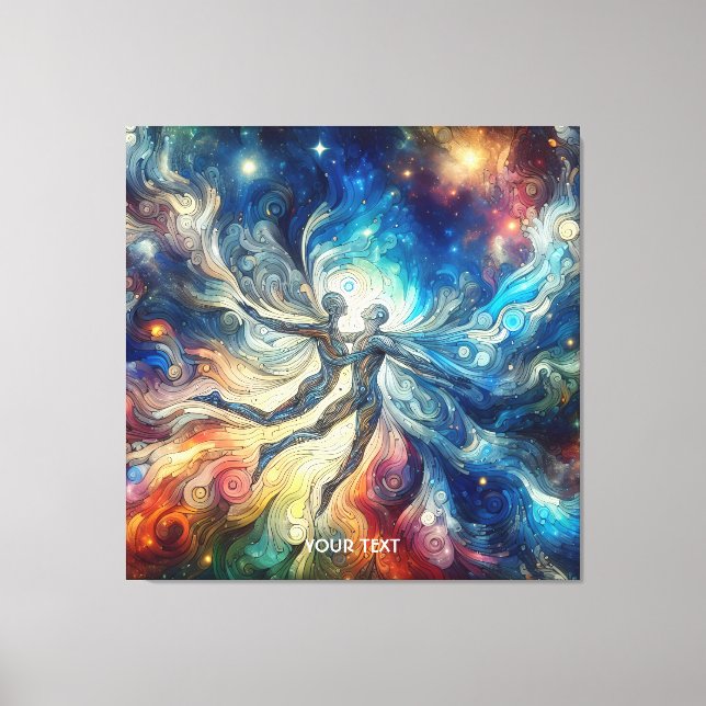 Lienzo Fantasy Cute Couple Stars Espacio (Anverso)