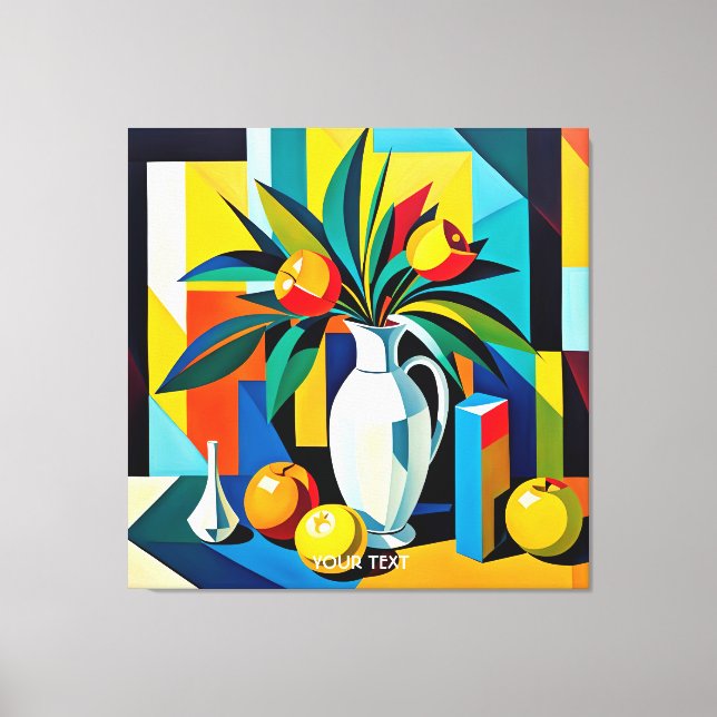 Lienzo Fantasy Cute Cubist Still Life (Anverso)