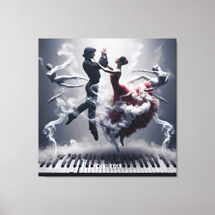 Lienzo Fantasy Cute Dancer Ballerina Piano