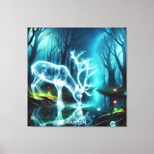 Lienzo Fantasy Cute Deer Ghost Forest