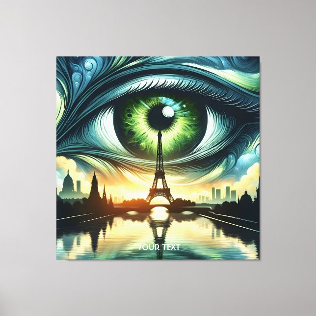 Lienzo Fantasy Cute Green Eyes Paris (Anverso)