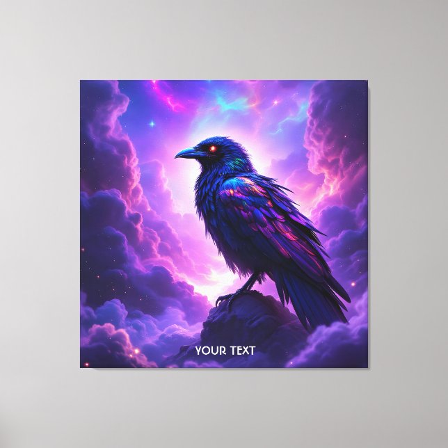 Lienzo Fantasy Cute Lavender Raven Sunset (Anverso)