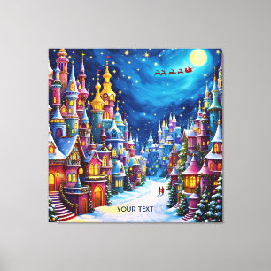 Lienzo Fantasy Cute Navidades Eve Town