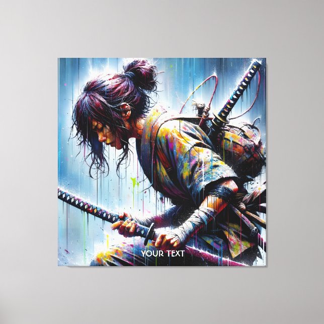 Lienzo Fantasy Cute Ninja Katana (Anverso)
