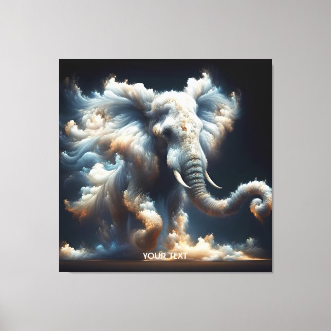 Lienzo Fantasy Cute Nubes elefante (Anverso)