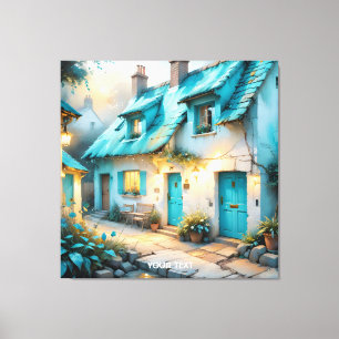 Lienzo Fantasy Cute Old Blue House