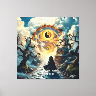 Lienzo Fantasy Cute Road Trees Man