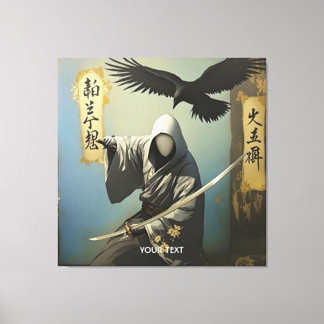 Lienzo Fantasy Cute Samurai Katana Mask (Anverso)