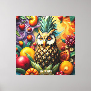Lienzo Fantasy Cute Serene Pineapple Owl