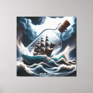 Lienzo Fantasy Cute Ship Botella Sea