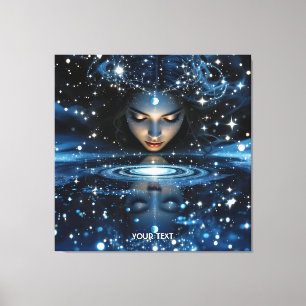 Lienzo Fantasy Cute Space Lady Face