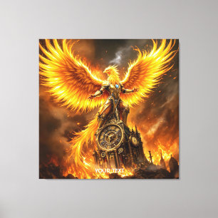 Lienzo Fantasy Cute Steampunk Flames Phoenix