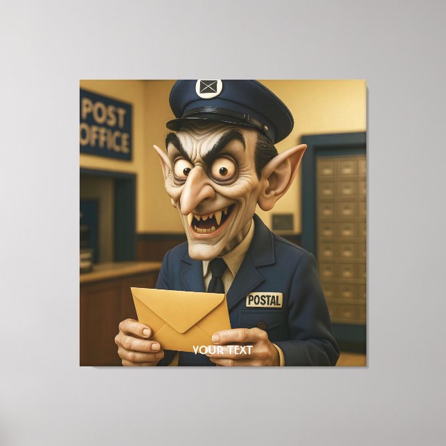 Lienzo Fantasy Cute Strange Postal Worker (Anverso)