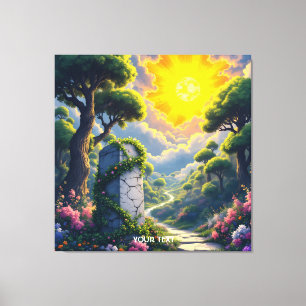 Lienzo Fantasy Cute Sun Nubes Forest