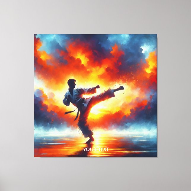Lienzo Fantasy Cute Sunset Karate Fighter (Anverso)