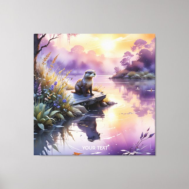 Lienzo Fantasy Cute Sunset Purple Lake (Anverso)