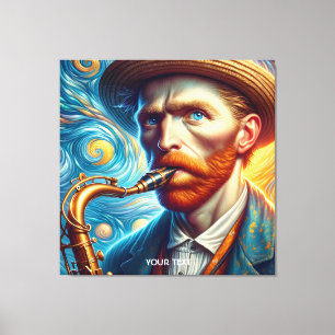Lienzo Fantasy Cute Van Gogh Saxofón