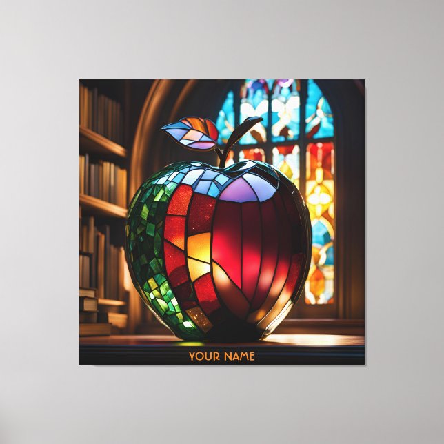 Lienzo Fantasy Cute Vivid Apple Stained Glass (Anverso)