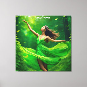 Lienzo Fantasy Cute Vivid Chica Spring Forest