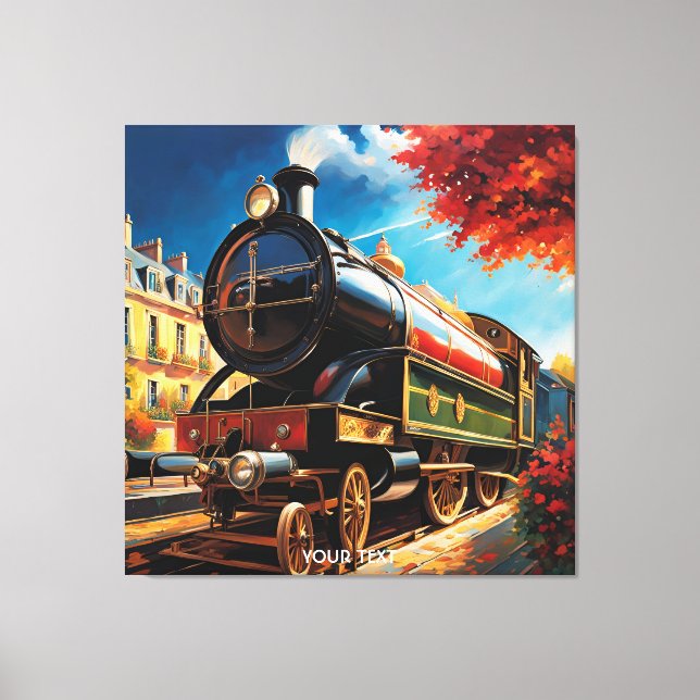 Lienzo Fantasy Cute Vivid French Vintage Train (Anverso)