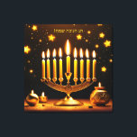 Lienzo Fantasy Cute Vivid Hanukkah Menorah Stars<br><div class="desc">Fantasy Cute Vivid Hanukkah Menorah Stars. Perfecto Como Regalo De Cumpleaños O Para Cualquier Tipo De Fiesta</div>