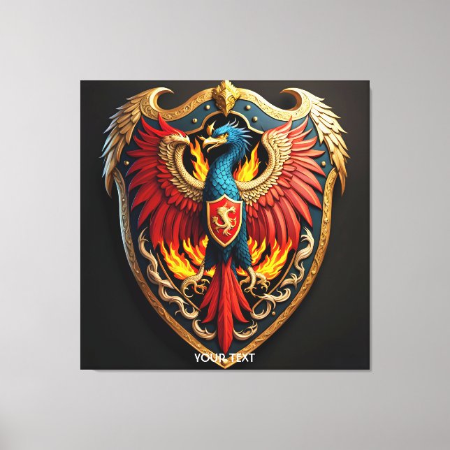 Lienzo Fantasy Cute Vivid Phoenix Fire Shield (Anverso)