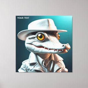 Lienzo Fantasy Cute Vivit White Lace Crocodile