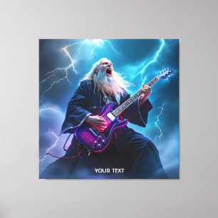 Lienzo Fantasy Cute Wizard Jugando guitarra