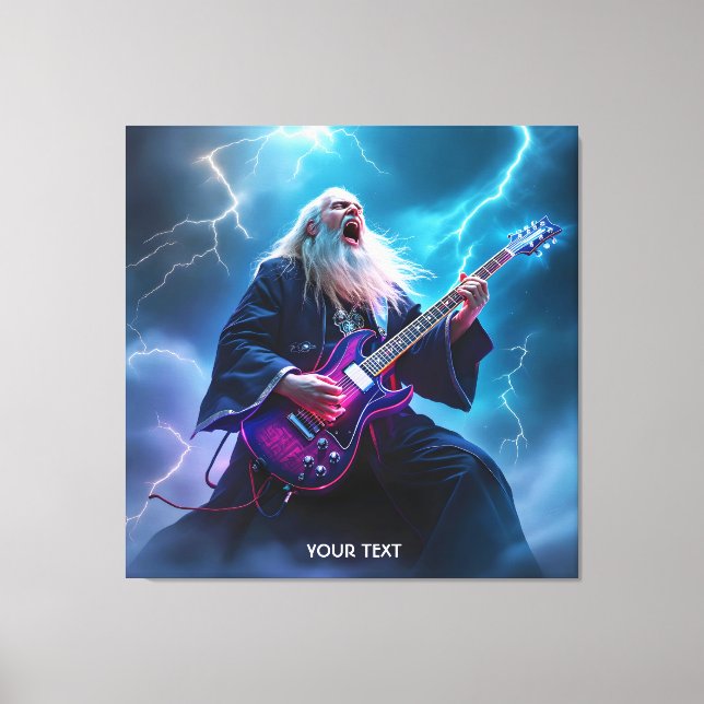 Lienzo Fantasy Cute Wizard Jugando guitarra (Anverso)