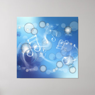 Lienzo Fantasy Glass Music Notes Wraped Canvas